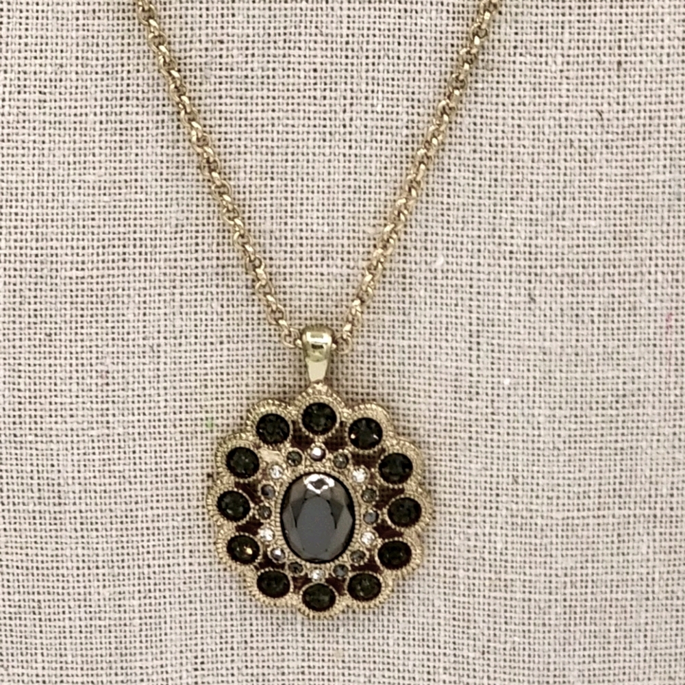 Monet Gold Tone Pendant And Chain Necklace